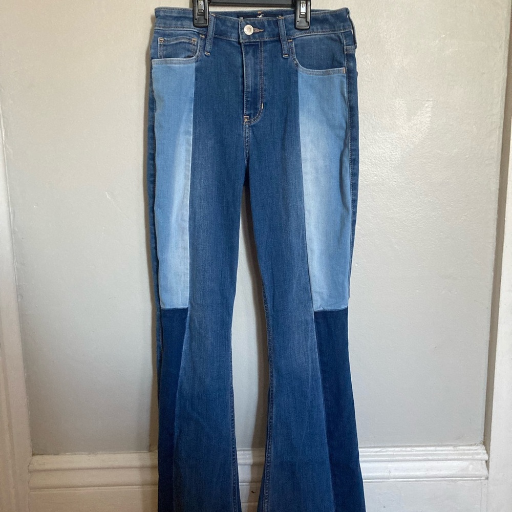 Patchwork Denim Flare Jeans
